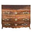 Louis XV Three-drawer Black Walnut Bombe-form Chest 