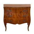 Italian Rococo Style Burl Walnut 3-drawer Bombe-form Chest