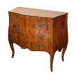 Italian Rococo Style Burl Walnut 3-drawer Bombe-form Chest