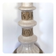 Tall and Striking Pair of Ivory Crackle-glaze Ceramic Baluster-form Lamps