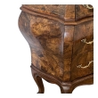 Italian Bombé Walnut-veneered 3-drawer Bedside Chests possibly by Poltronieri Rolando