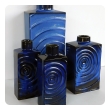 Set of 4 1960's Cari Zalloni for Steuler Keramik Blue-on-Black 'Zyklon' Vases