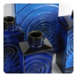 Set of 4 1960's Cari Zalloni for Steuler Keramik Blue-on-Black 'Zyklon' Vases