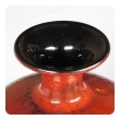 1960's Carstens Art Pottery Red-orange Glazed Bulbous Vase