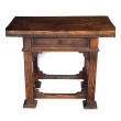 Rustic Italian Baroque Style Walnut Single-Drawer Side Table