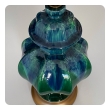 1960's Blue And Green Drip-Glaze Octagonal Ginger Jar Lamps