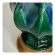 1960's Blue And Green Drip-Glaze Octagonal Ginger Jar Lamps