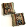 A Pair of Antique 18th Century European Tapestry Pillows With Tassels