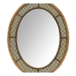 John Widdicomb Oval Mirror with Giltwood Frame and Reverse Painted Border