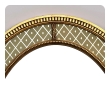 John Widdicomb Oval Mirror with Giltwood Frame and Reverse Painted Border