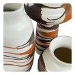 Set of 5 Royal Haeger Pottery Vases with Brown and Russet Drip Glaze on an Ivory Ground