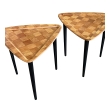 Pair of Danish Modern 1960's Parquetry Guitar Pick Form Drinks Tables