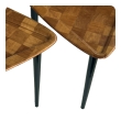 Pair of Danish Modern 1960's Parquetry Guitar Pick Form Drinks Tables