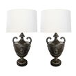 Pair of French Bronzed-metal Louis XVI Style Urns as Lamps