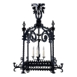 Large Gothic Revival Wrought Iron Four-light Lantern