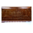 Anglo Indian Butlers-style Brass Inlaid Wooden Traveling Table Depicting the Taj Mahal