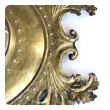 French Rococo Revival Repoussé and Cut Brass Foliate Convex Mirror