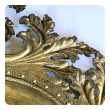 French Rococo Revival Repoussé and Cut Brass Foliate Convex Mirror