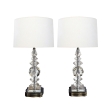 Pair of French 1950's Stacked Crystal Boudoir Lamps