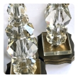 Pair of French 1950's Stacked Crystal Boudoir Lamps