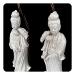 Pair of Chinese Porcelain Blanc de Chine Figural Lamps of the Goddess GuanYin