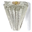 Shapely Pair of Murano Barovier & Toso Clear Bullicante Lamps with Pinched Mid-section 