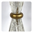 Shapely Pair of Murano Barovier & Toso Clear Bullicante Lamps with Pinched Mid-section 