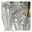 Shapely Pair of Murano Barovier & Toso Clear Bullicante Lamps with Pinched Mid-section 