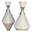 Iconic Pair of Gerald Thurston for Lightolier Tri-color Ceramic Lamps