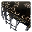 Rare Set of 4 Anglo Indian Ebonized Wood and Bone Inlay Nesting Tables  