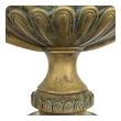 A French Louis XVI Style Brass Pedestal Urn with Lion Mask Handles 