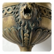 A French Louis XVI Style Brass Pedestal Urn with Lion Mask Handles 