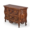 Louis XV provincial style walnut commode, angled right-side view