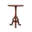 English burl walnut occasional table profile view showing demi-bullnose edge