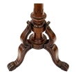 Carved lappet decoration on turned walnut pedestal with cabriole leg junction