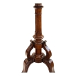 Full view of turned baluster stem and three cabriole legs on English tripod table