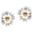 Jean de Merry Sputnik chandeliers with extended metal spikes and warm Edison bulb lighting