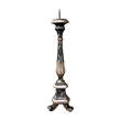 a large-scaled italian neoclassical style faux marble painted and parcel-gilt pricket stick