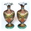 a vibrant and unusual pair of kashmiri papier mâché polychromed urns