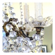 an elegant and graceful italian 1960's gilt-bronze and crystal 5-light chandelier