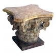 well-carved italian neoclassical corinthian capital with faux marble top; ex-collection Tony Duquette