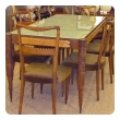 a distinctive italian 1940's dining table and six chairs designed by Pier Luigi Colli