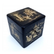 a charming english regency japanned square-form tea caddy