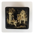 a charming english regency japanned square-form tea caddy