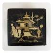 a charming english regency japanned square-form tea caddy