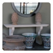  handsome carved french limestone neoclassical style indoor/outdoor wall console table