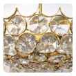 chic 1960's gilt-brass and crystal 6-light pendant chandelier designed by Gaetano Sciolari for Palwa
