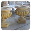  Large-scaled French Neoclassical Style Carved Limestone Lobed Urns (3 Available)