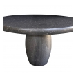 Shapely Carved Belgian Bluestone Round Table with Barrel-form Base