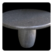 Shapely Carved Belgian Bluestone Round Table with Barrel-form Base